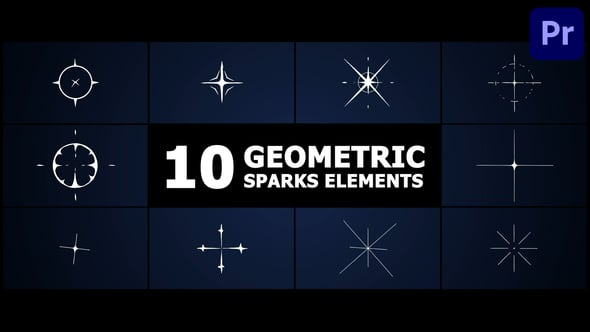 Geometric Sparks Elements | Premiere Pro MOGRT（354408）-技能树